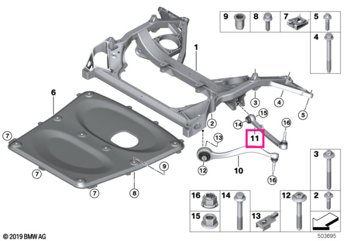 Brat suspensie roata, punte fata, dreapta - BMW Seria 2 F87 M2, Seria 3 F80 M3, Seria 4 F82 F83 M4	
