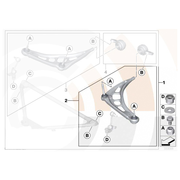 Kit reparatie brat suspensie roata fata - BMW Seria 3 E46, Z4 E85, E86 - stanga