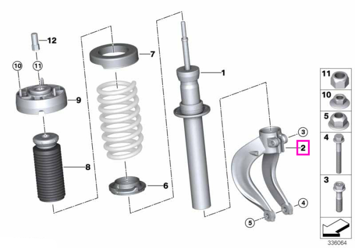 Consola amortizor suspensie, punte fata, dreapta - BMW X5 F15 M F85, X6 F16 M F86