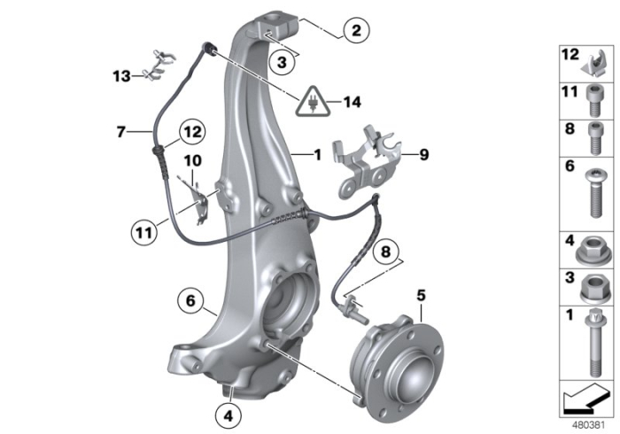 Rulment roata fata - BMW M12X1,25 - Seria 5, Seria 6, Seria 7