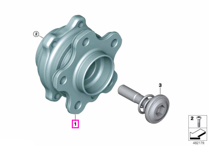  Ansamblu butuc roata spate, cu rulment - BMW Seria 5 F90 M5, Seria 8 F91 F92 F93 M8, X3 F97 M, X4 F98 M	