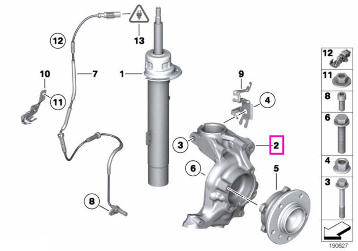 Fuzeta punte fata, dreapta - BMW Seria 1 E81 E82 E87 E88, Seria 3 E90 E91 E92 E93, Z4 E89