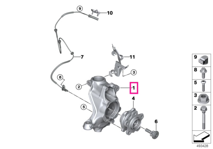 Fuzeta stanga, punte fata, AWD - BMW Seria 3 G20 G21 G28, Seria 4 G22 G23