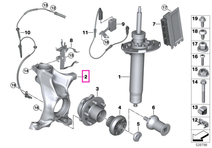 Portfuzeta fata, stanga - BMW Seria 2 G87 M2, Seria 4 G82 M4