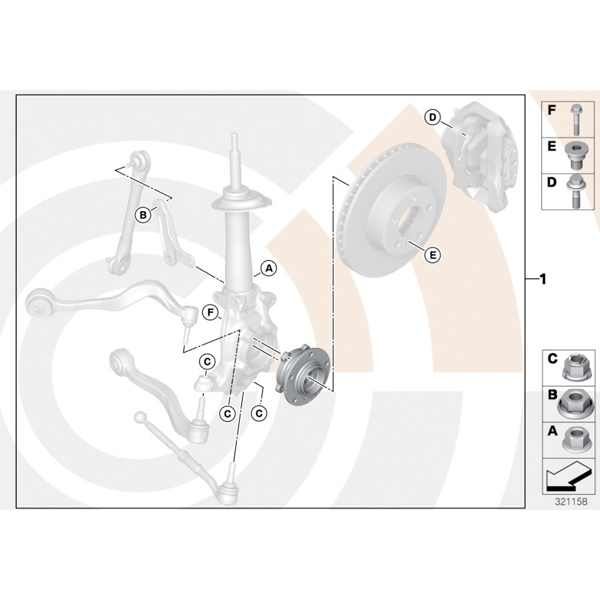 Kit reparatie rulment roata - BMW Seria 5 E60, E61 - fata