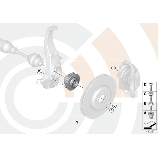 Kit reparatie rulment roata Value Line - BMW Seria 5 F07, F10, F11, Seria 6 F06, F12, F13 - fata