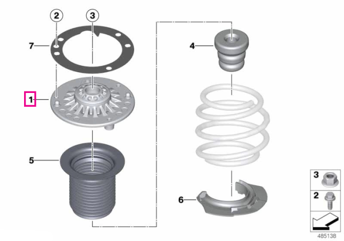 Flansa amortizor suspensie fata - BMW Seria 1 F20 F21, Seria 2 F22 F23, Seria 3 F30 F31 F34, Seria 4 F32 F33 F36