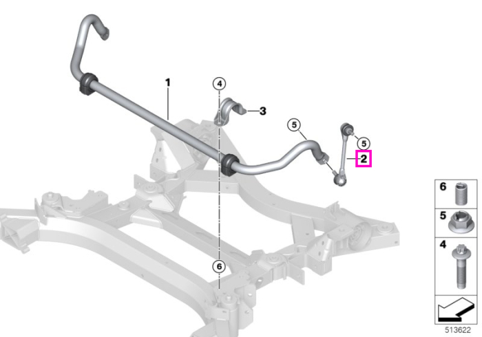 Bieleta antiruliu punte fata - BMW iX I20 - tip motor XE2