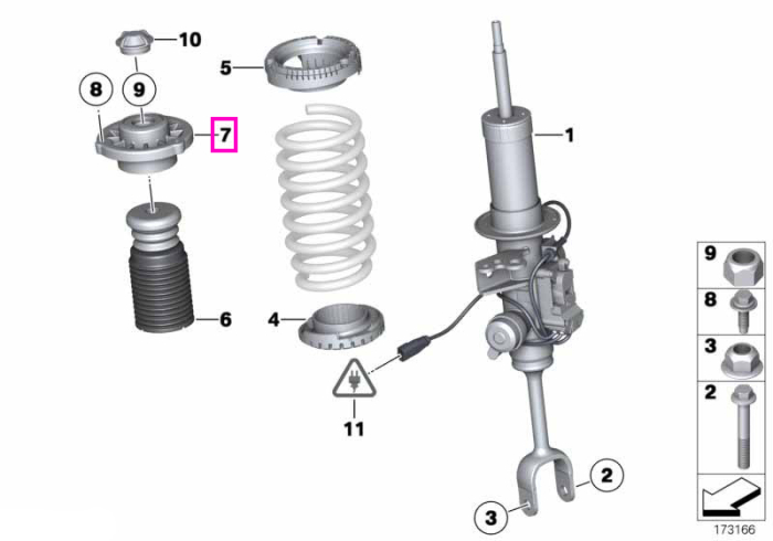 Flansa amortizor suspensie, punte fata - BMW Seria 5 F10 F11, Seria 6 F06
