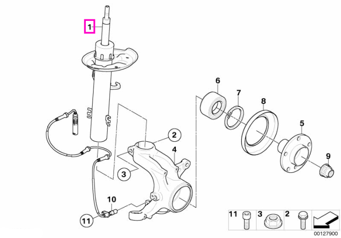 Amortizor suspensie punte fata, stanga, Sachs - BMW X3 E83