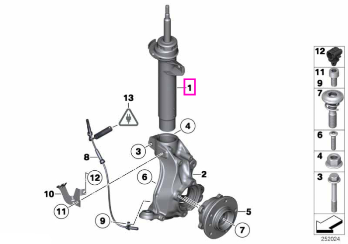 Amortizor suspensie punte fata, stanga - BMW X1 E84