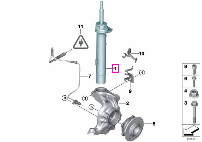 Amortizor suspensie punte fata, dreapta - BMW X1 E84