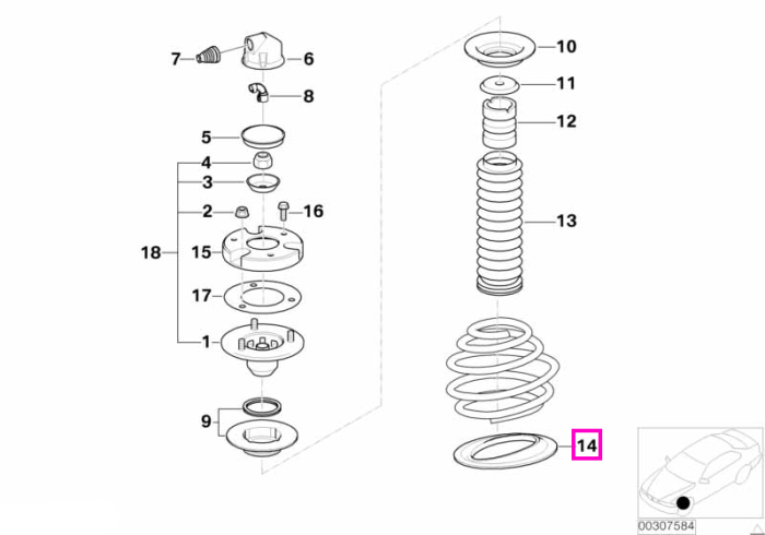 Tampon inferior arc, punte fata - BMW Seria 7 E38, Z8 E52