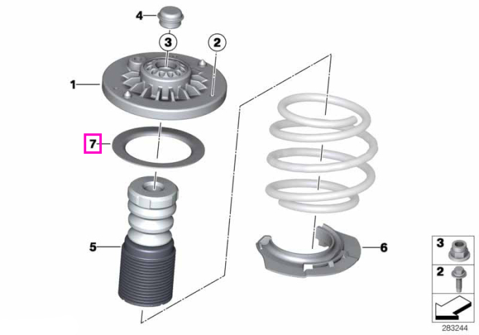 Suport arc superior, suspensie, punte fata - BMW X3 F25, X4 F26