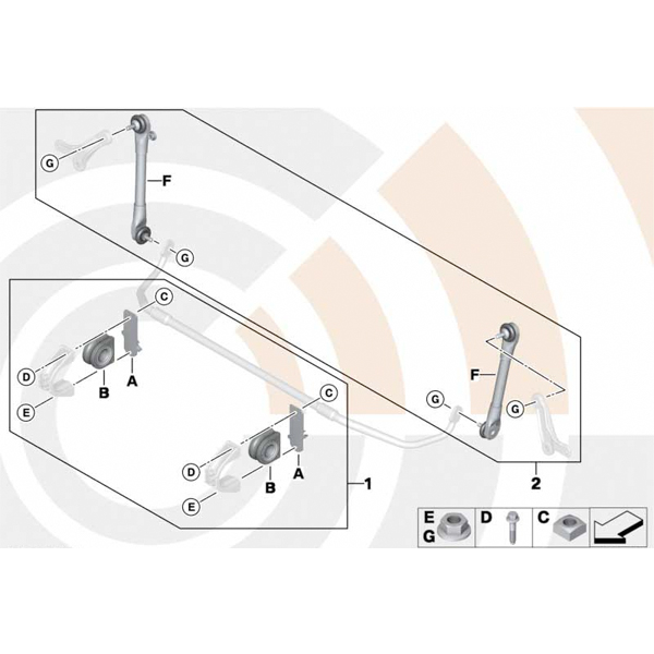 Kit reparatie bieleta bara stabilizatoare - BMW Seria 5 E60, E61