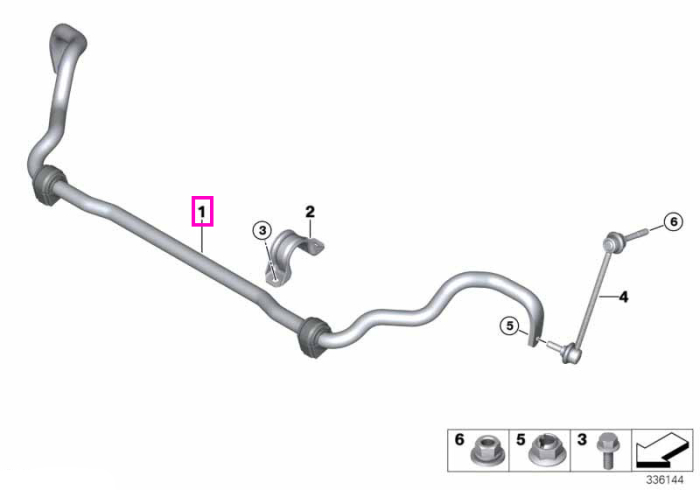 Bara stabilizatoare punte fata cu bucse cauciuc, D=27mm - BMW X5 F15, X6 F16