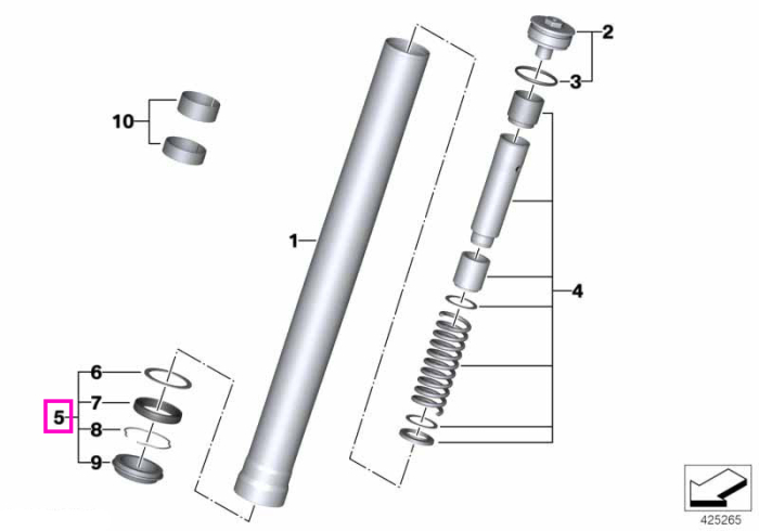 Set garnituri etansare furca fata - BMW Motorrad K53, K54, K63, K66, K67, K69, K73, KM3, KM9, KR1, KR2, KR3