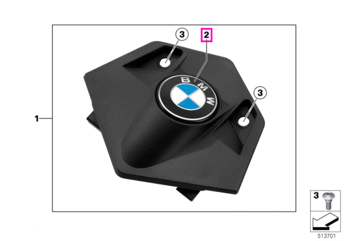 Emblema rotunda BMW, D=45mm, placa superioara furca - BMW Motorrad 259, 259R, K02, K03, K06, K07, K08, K09, K16, K17, K18, K19, K25, K26, K27, K28, K29, K30, K35, K42, K44, K46, K47, K48, K49, K52, K53, K54, K589