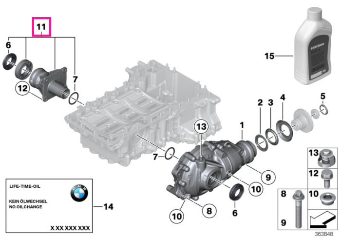 Suport diferential fata - BMW Seria 2 G42, Seria 3 G20 G21 G28 G80 G81 M3, Seria 4 G22 G23 G26 G82 G83 M4, Seria 5 G30 G31 G60 G61 G68, Seria 6 G32, Seria 7 G11 G12 G70, Seria 8 G14 G15 G16, X3 G01 G08 G45 G48 F97 M, X4 G02 F98 M, X5 G05 G18, X6 G06, X7