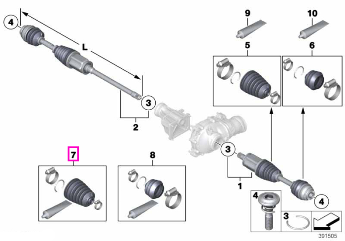 Kit reparatie burduf interior planetara - BMW Seria 1 F20 F21, Seria 2 F22 F23, Seria 3 E90 E91 E92 F30 F31 F34 F35, Seria 4 F32 F33 F36, Seria 5 E60 E61 F07 F10 F11 F18, Seria 6 F06 F12 F13, Seria 7 F01 F02, X1 E84, X3 F25