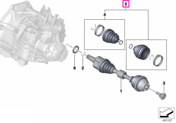 Kit reparatie burduf interior/exterior planetara, punte fata - BMW Seria 1 F52, Seria 2 F45 F46, X1 F48 F49, X2 F39 - Mini Cabrio F57, Clubman F54, Countryman F60, F55, F56	