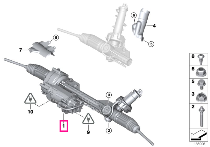 Caseta de directie, electrica - BMW Seria 1 E81 E82 E87 E88, Seria 3 E90 E91 E92 E93, X1 E84