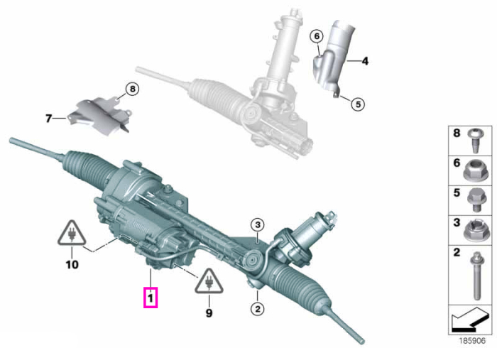 Caseta de directie electrica, reconditionata BMW, cu unitate EPS inclusa - BMW Z4 E89 - RHD (volan dreapta)