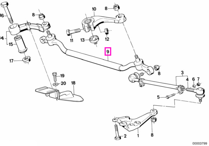Bieleta centrala de directie - BMW Seria 8 E31
