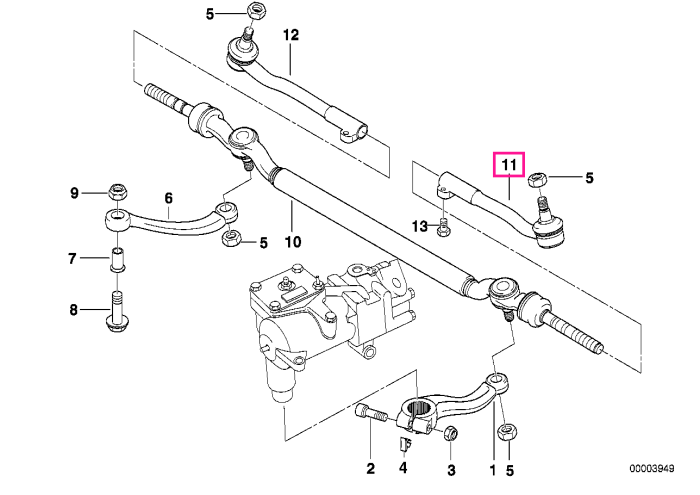 Bieleta directie, stanga - BMW Seria 7 E38