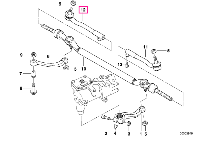 Bieleta directie, dreapta - BMW Seria 7 E38