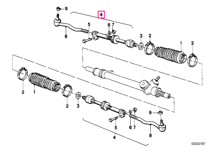 Bieleta directie, dreapta - BMW Seria 3 E30