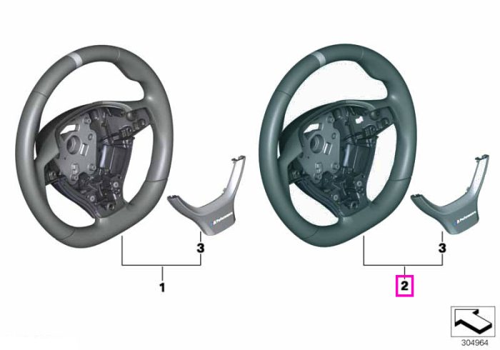 Volan "BMW M Performance" - BMW Seria 5 F07 F10 F11, Seria 6 F06 F12 F13