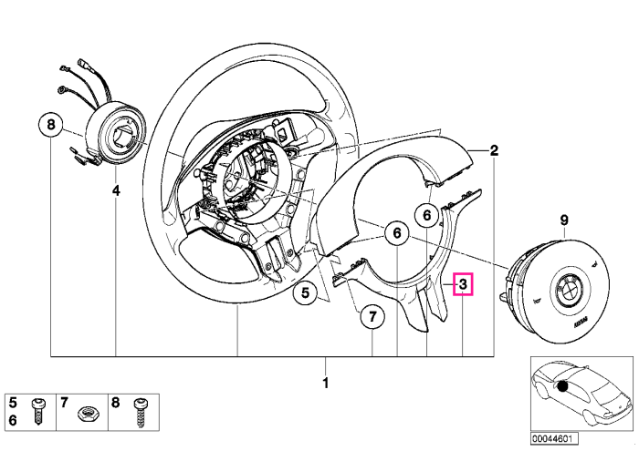 Ornament volan, Maro (ImpalaBraun) - BMW Z3 E36