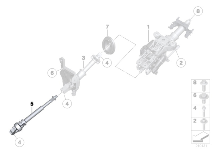 Swivel joint / Cruce cardanica inferioara - BMW Seria 5 F07 F10 F11, Seria 6 F06 F12 F13, Seria 7 F01 F02 F04