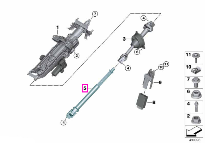Articulatie dubla ax coloana de directie - BMW X5 G05 G18 F95 M, X6 G06 F96 M, X7 G07, XM G09