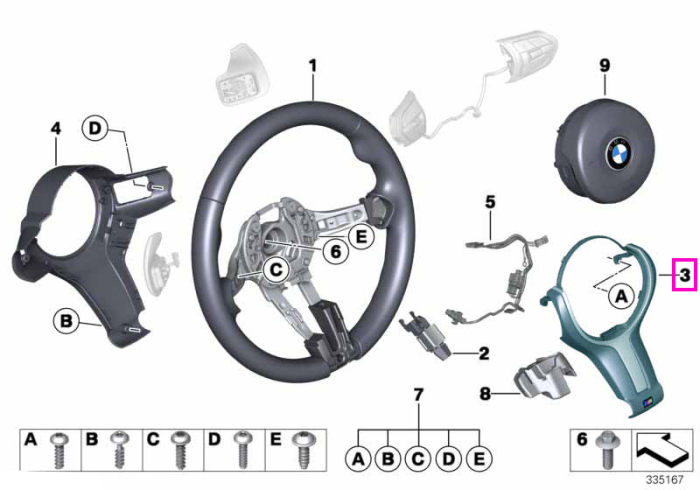Trim decorativ volan M SPORTLENKRAD - BMW