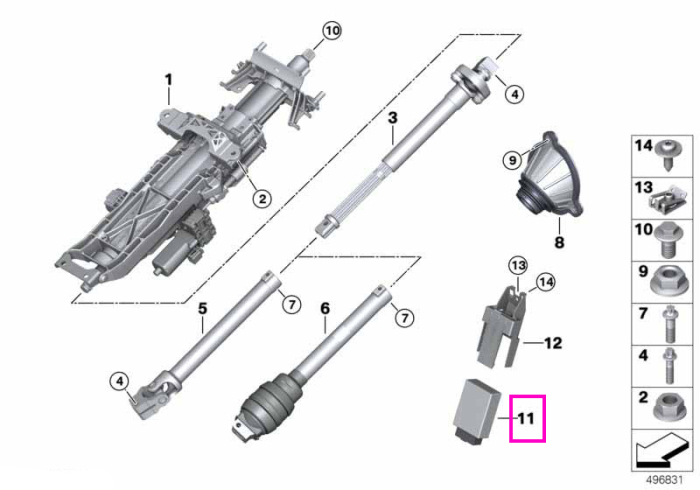 Unitate control coloana directie - BMW Seria 5 G30 G31 G38 F90 M5, Seria 6 G32, Seria 7 G11 G12, Seria 8 G14 G15 G16 F91 F92 F93 M8