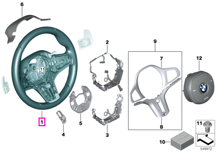 Volan M Sport cu padele, incalzit, compatibil cu functii de asistenta la condus - BMW Seria 3 G80 G81 M3, Seria 4 G82 G83 M4 - tip motor S58T