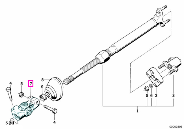 Articulatie cardan, coloana de directie inferioara - BMW Seria 5 E34, Seria 7 E32, Seria 8 E31