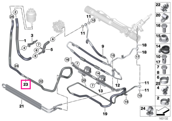 Conducta retur servodirectie - BMW Seria 3 E90 E92 E93