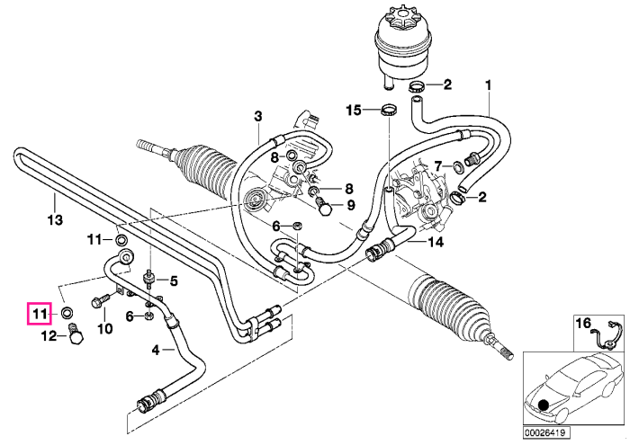 Garnitura sistem directie, A16x22 SFCU F22 - BMW Seria 1 E87, Seria 3 E46