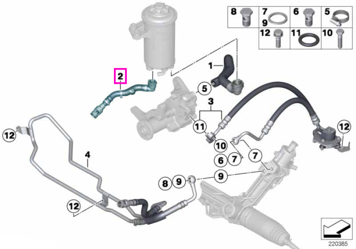 Conducta retur radiator, lichid hidraulic - BMW X5 F16, X6 F16