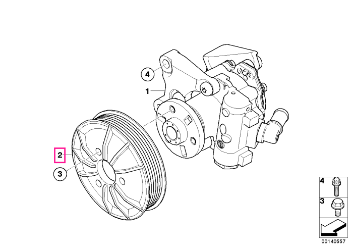 Fulie pompa servodirectie - BMW Seria 1 E81 E82 E87 E88, Seria 3 E90 E91 E92 E93, Seria 5 E60 E61, Seria 6 E63 E64, Seria 7 E65 E66, X1 E84, X3 E83