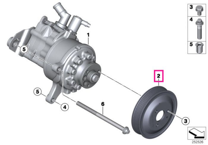 Fulie pompa servodirectie - BMW Seria 5 F10 F11, Seria 7 F01 F02, X5 E70 F16, X6 E71 F16