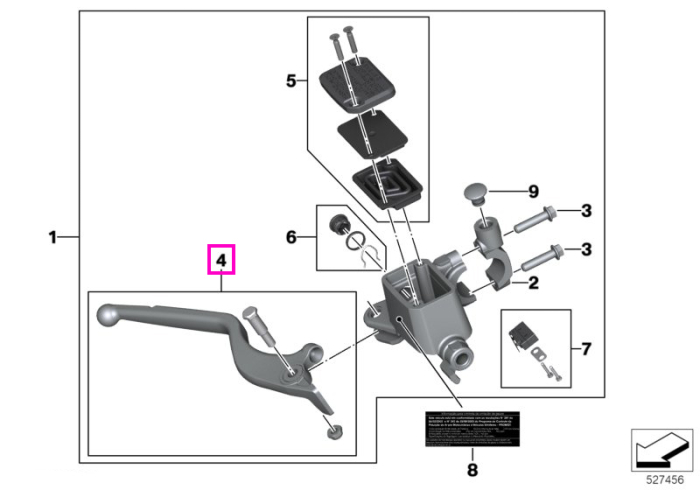 Set maneta frana fata - BMW Motorrad K01 (G 310 RR), K02 (G 310 GS), K03 (G 310 R)