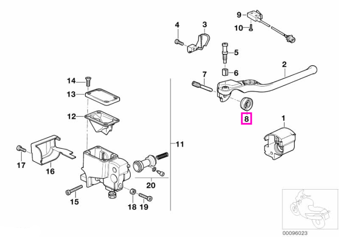 Burduf cauciuc maneta ghidon - BMW Motorrad 259, 259R, K589