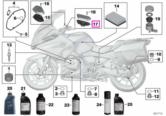 Membrana rezervor lichid ambreiaj - BMW Motorrad K21 (R nineT), K50 (R 1200 GS, R 1250 GS), K51 (R 1200 GS Adv., R 1250 GS Adv.), K52 (R 1200 RT, R 1250 RT), K53 (R 1200 R, R 1250 R), K54 (R 1200 RS, R 1250 RS)