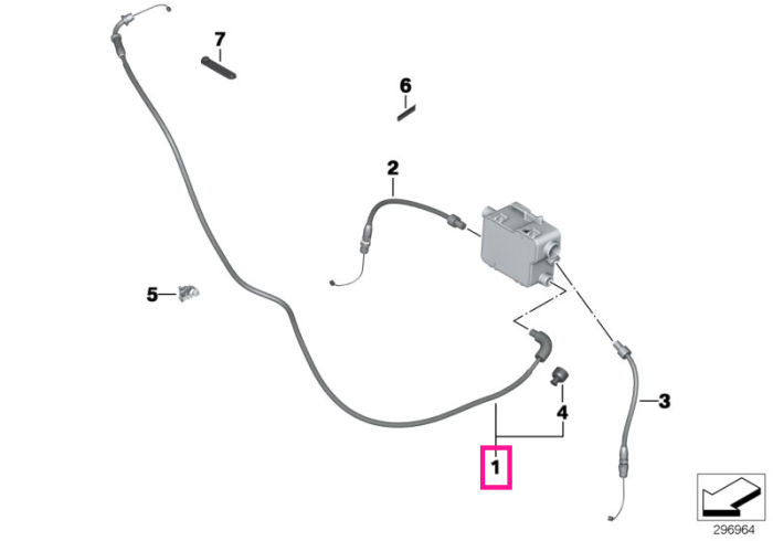 Cablu superior accelerație - BMW Motorrad K21 (R nineT), K22 (R nineT Pure), K23 (R nineT Scrambler), K25 (R 1200 GS), K25 (R 1200 GS Adventure), K27 (R 1200 R), K33 (R nineT Urban G/S)