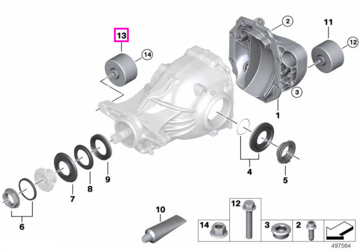 Amortizor vibratii 48Hz, diferential spate - BMW Seria 5 F10 F11 F18