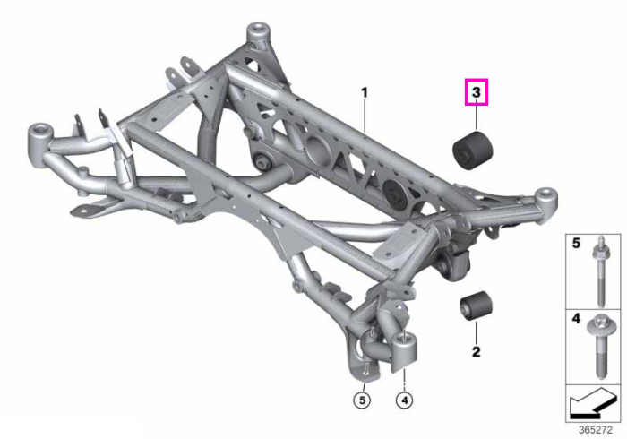 Tampon cauciuc spate subframe, punte spate - BMW Seria 2 F87 M2, Seria 3 F80 M3, Seria 4 F82 F83 M4